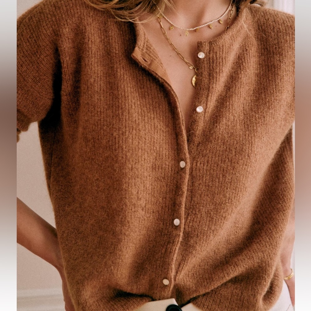 Sezane Gaspard Cardigan Camel - Size L